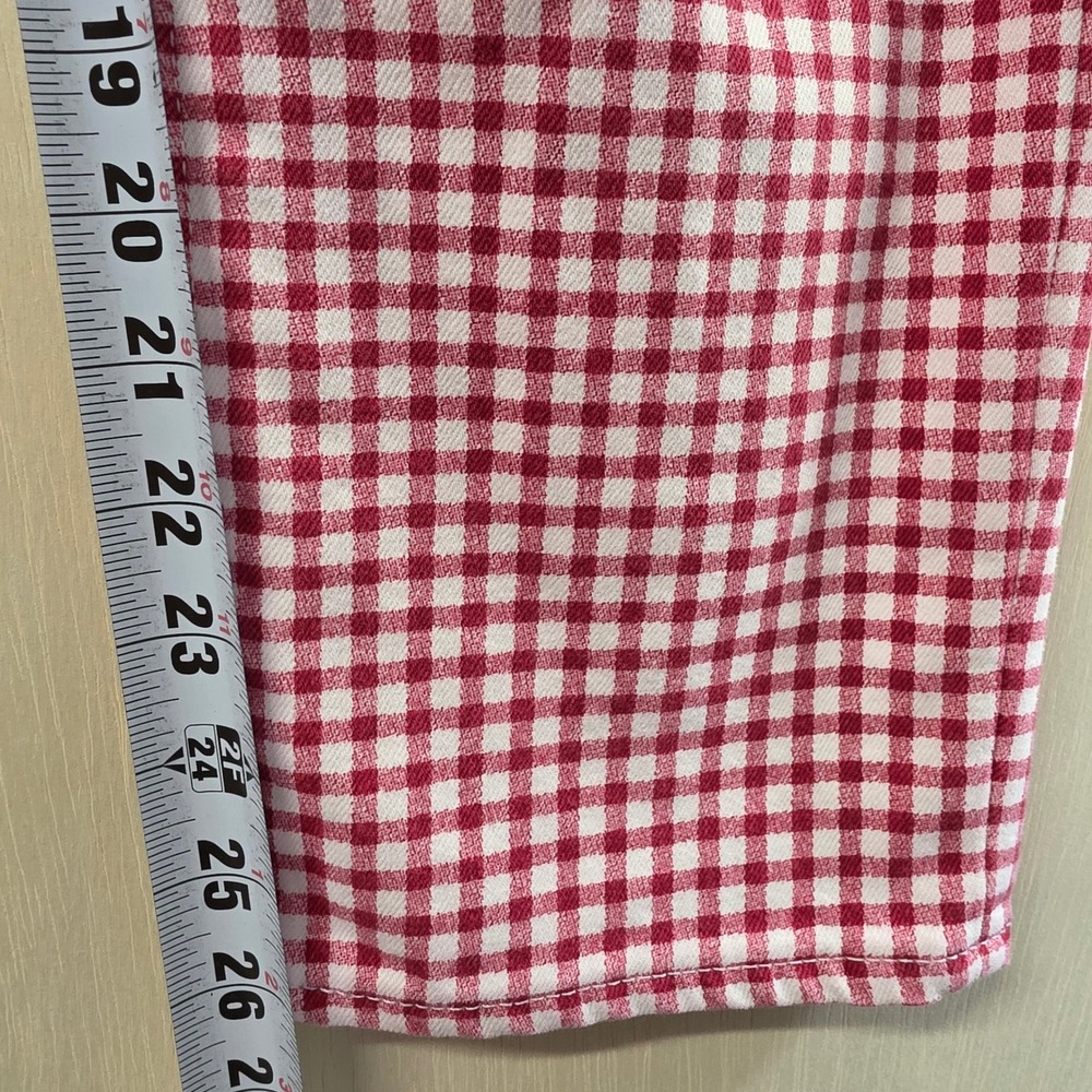 Madewell The Perfect Vintage Jean Red White Gingham Check High Rise Pants 29 - Picture 8 of 16
